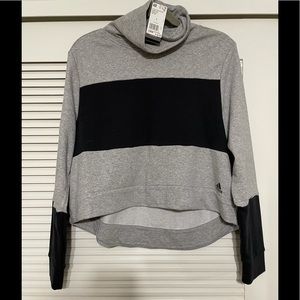 Adidas, L, black and grey mock neck crop
